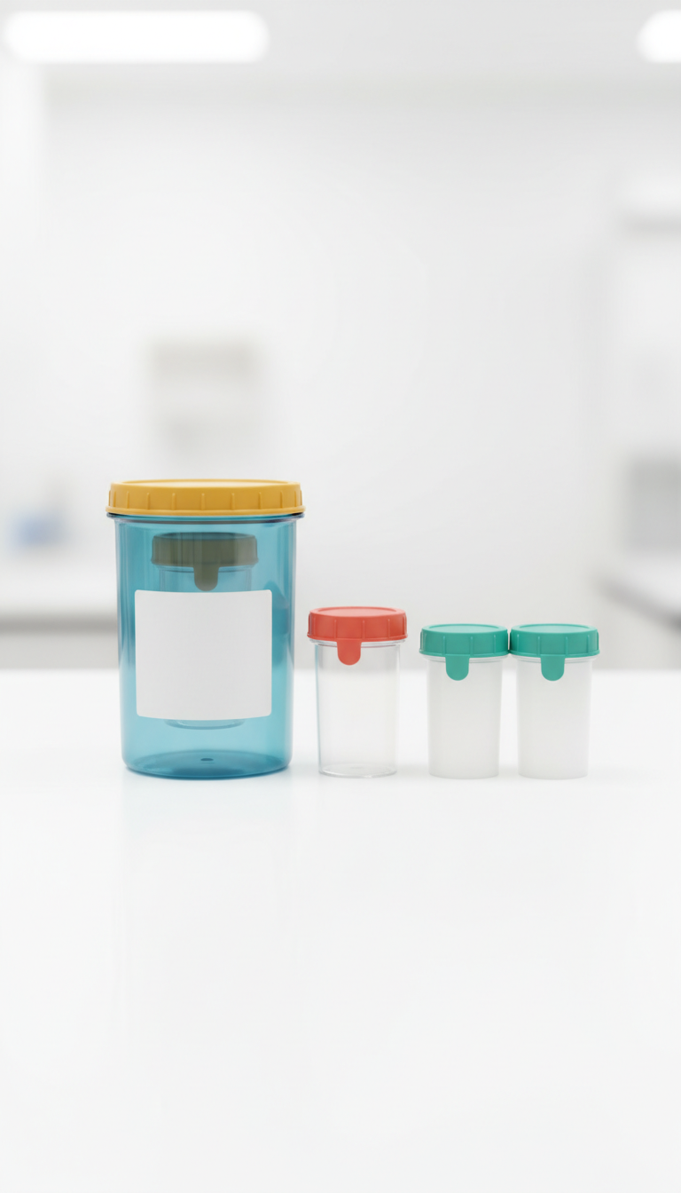 Disposable lab beaker set with graduated markings