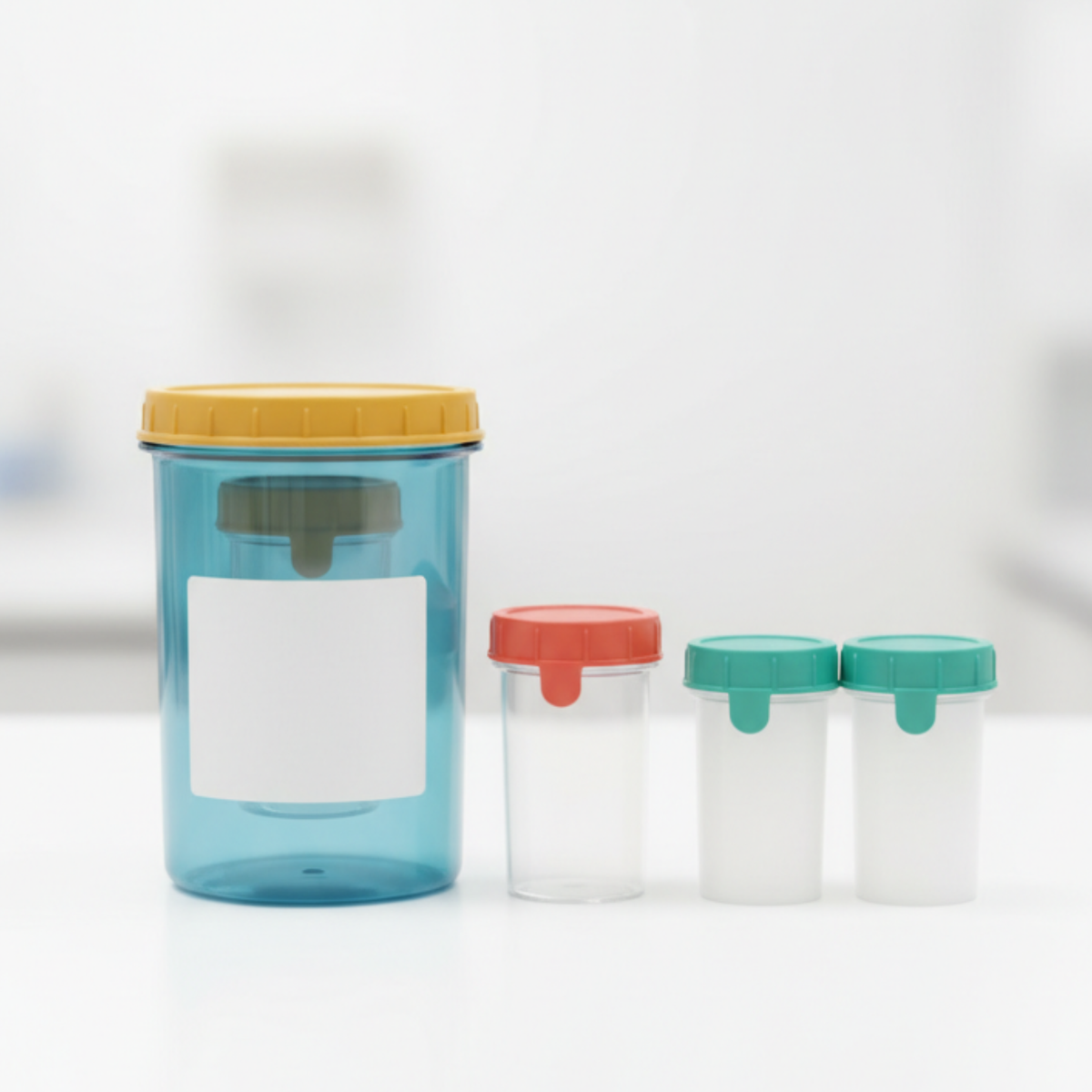 Disposable lab beaker set with graduated markings