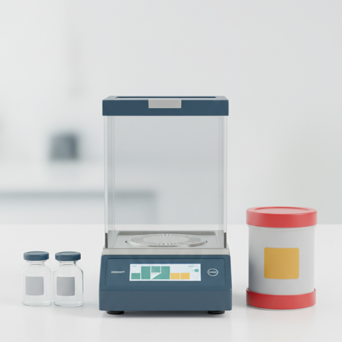 Analytical laboratory balance with microgram accuracy