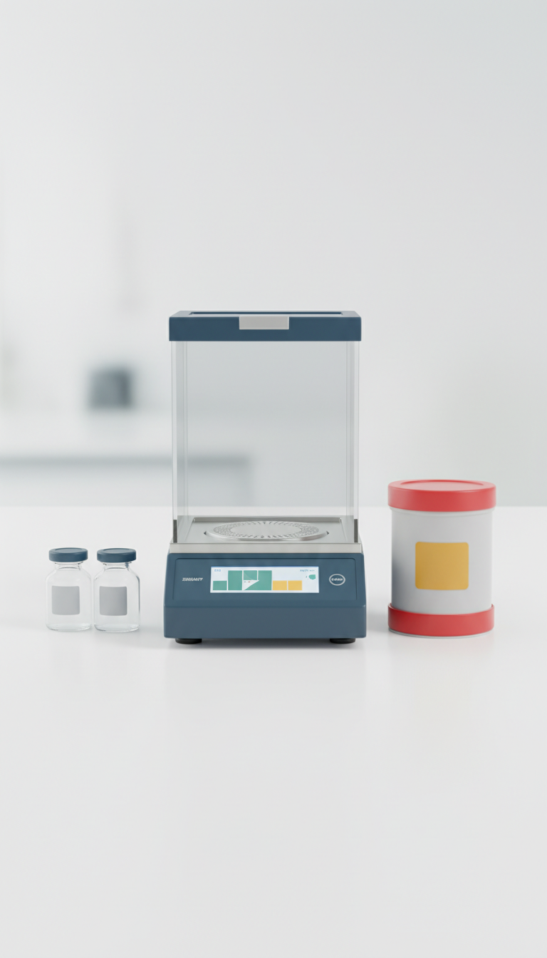 Analytical laboratory balance with microgram accuracy